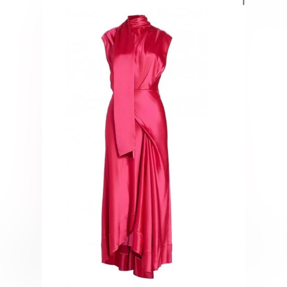 Acler Fuchsia Satin Gown